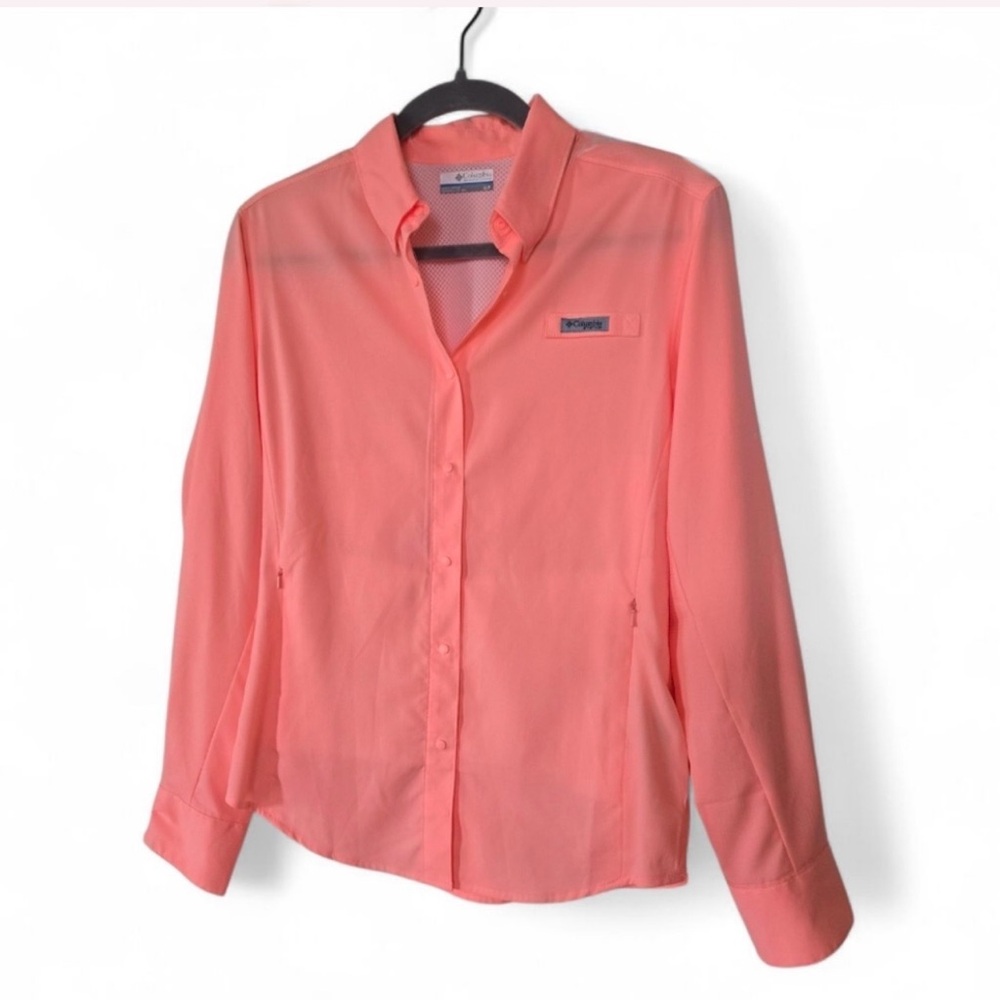 Columbia PFG Tamiami II Long Sleeve Shirt in Bright Coral Women’s Size XL
